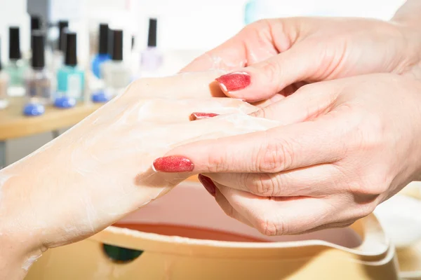 Spa manicure procedure — Stock Photo, Image