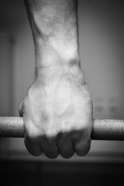Barbell mão segurando — Fotografia de Stock