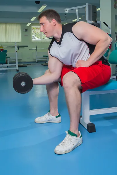 Man training with  dumbbell — Stock Photo, Image