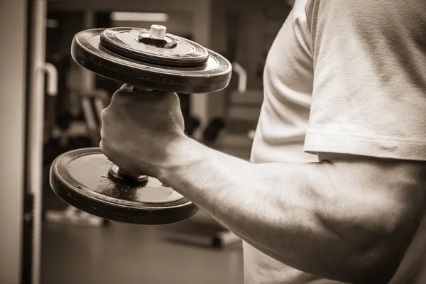 Handdumbbell vasthouden — Stockfoto