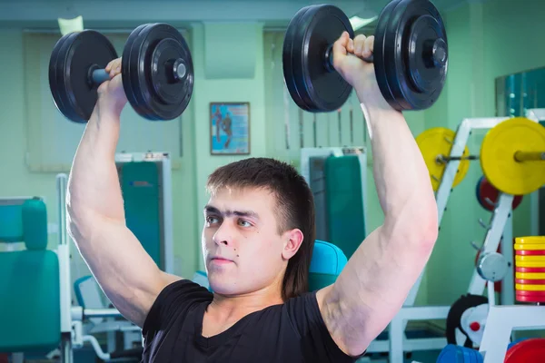 Man  with dumbbells — Stock Photo, Image