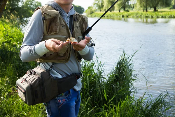 Man fishing — Stock Photo, Image