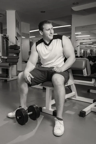 Man training with  dumbbell — Stock Photo, Image