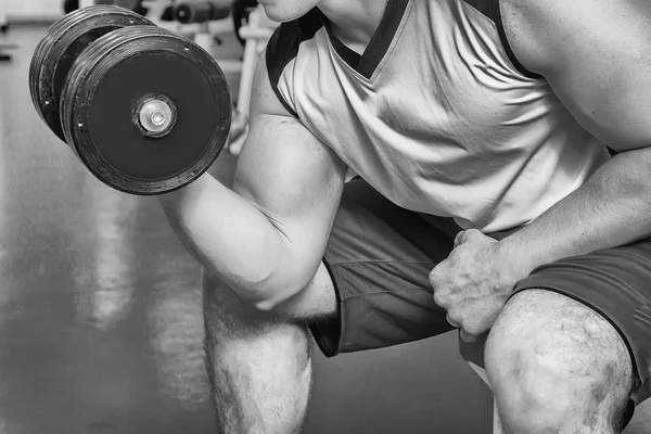 Man training with dumbbell — Stock Photo, Image