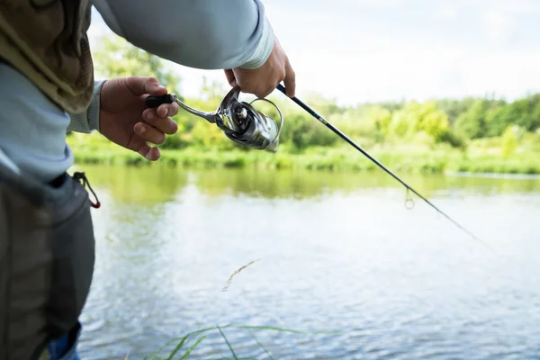 Man fishing — Stock Photo, Image