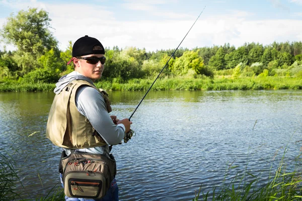 Man fishing — Stock Photo, Image