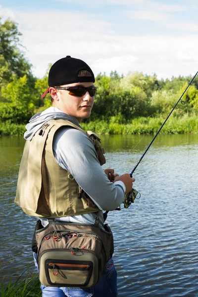 Man fishing — Stock Photo, Image