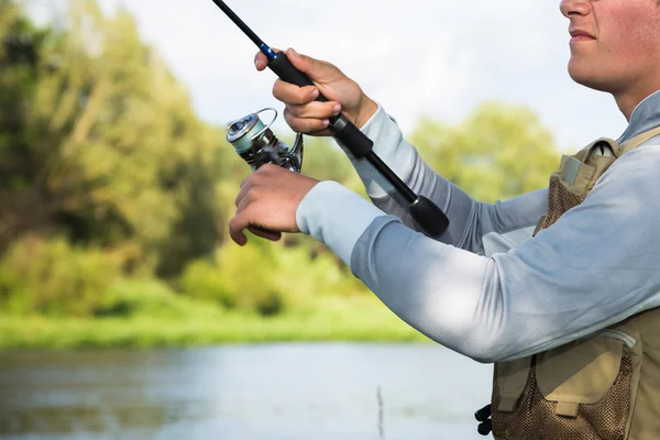 Man fishing — Stock Photo, Image