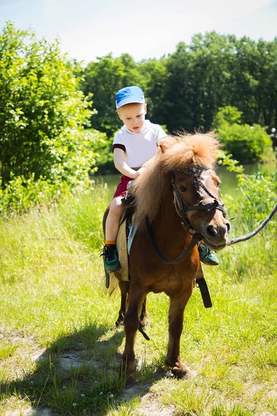 Niño caballo pony —  Fotos de Stock