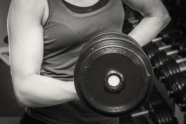 Spor salonunda kadın — Stok fotoğraf