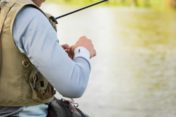 Man fishing — Stock Photo, Image