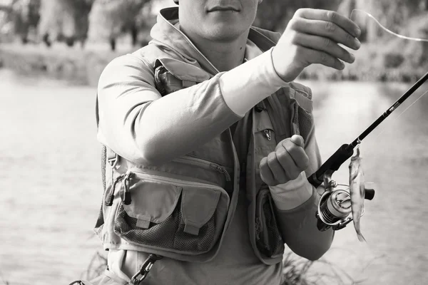 Man fishing — Stock Photo, Image