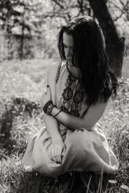 Bahar arka planda kadın