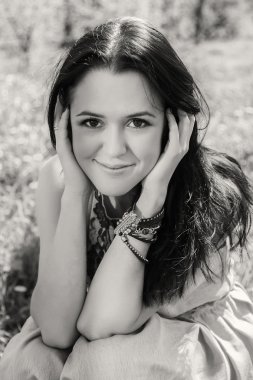 Bahar arka planda kadın