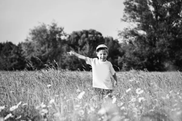 Rapaz no campo — Fotografia de Stock