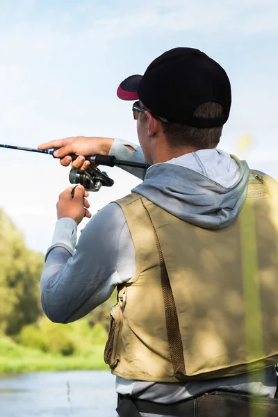 Man fishing — Stock Photo, Image