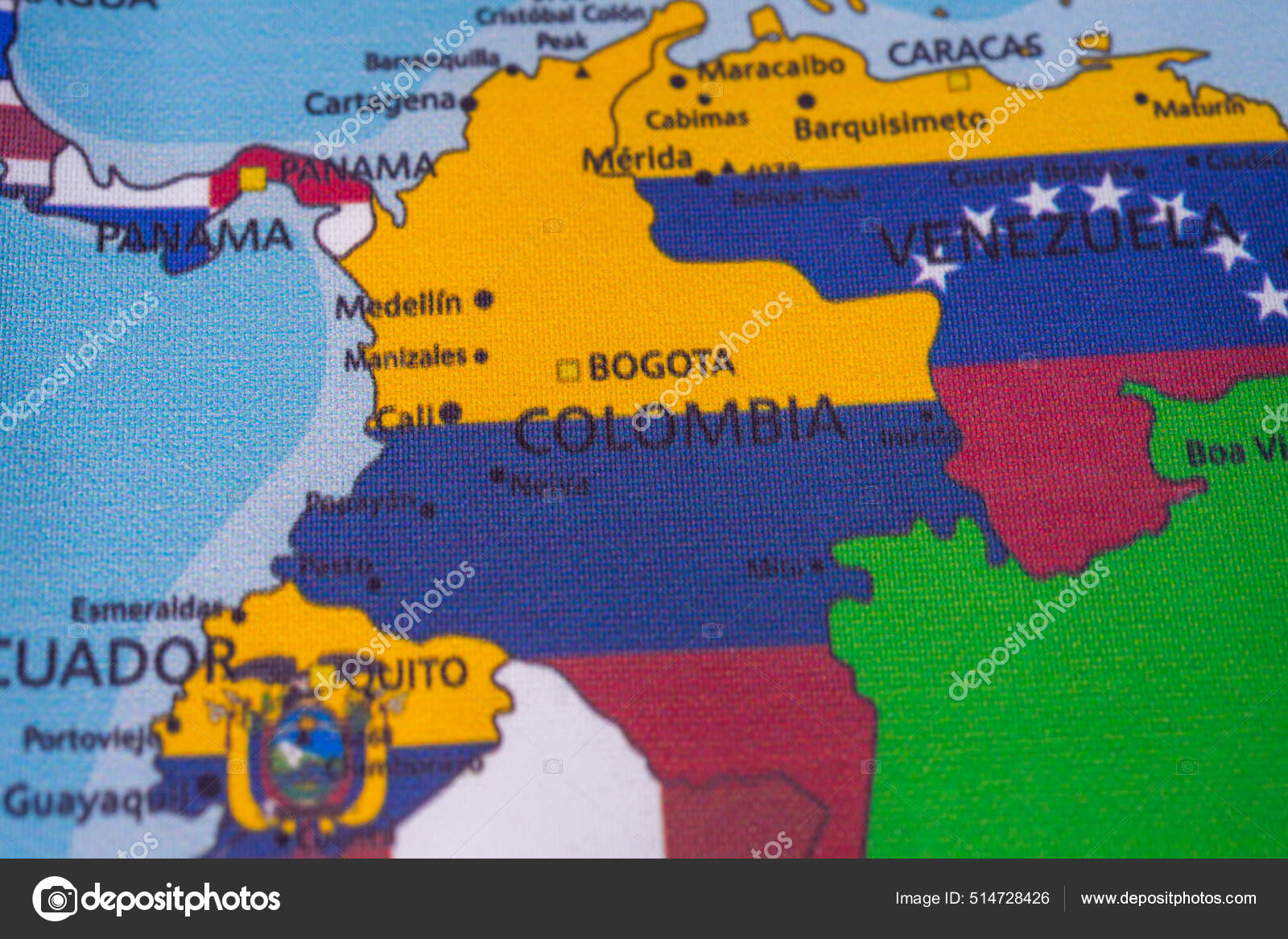 Columbia Flag Map — Stock Photo © aallm 514728426