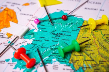 Alaska on map travel background texture clipart