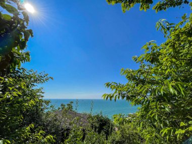 Güzel deniz arka planı, deniz kumu ve dalgalar