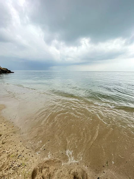 Красивый Морской Фон Морской Песок Волны — стоковое фото