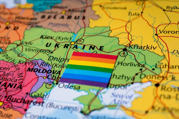 Ukraine Lgbt Map Texture Fond — Photo