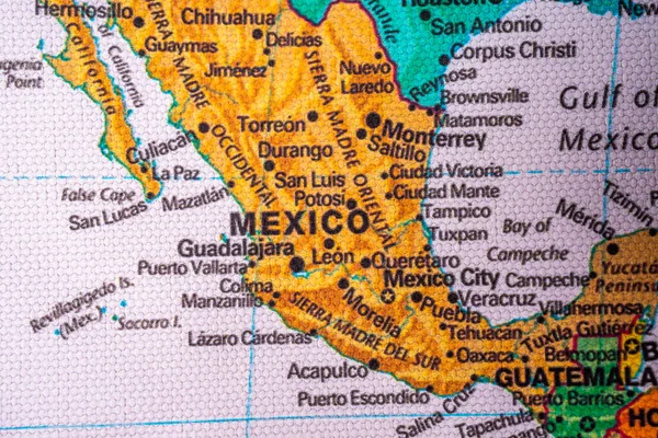 地图旅行背景纹理上的墨西哥 — 图库照片