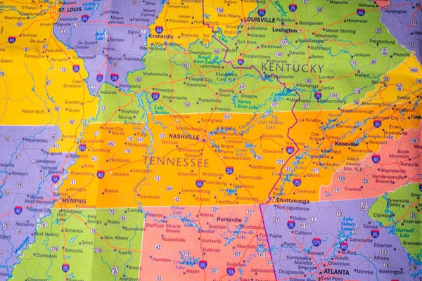 Tennessee State Mapě Cestovní Pozadí — Stock fotografie