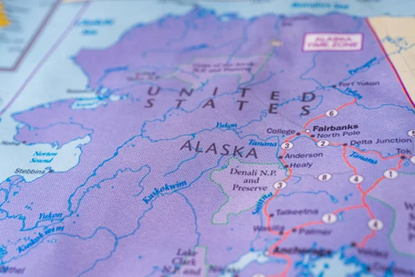 Stav Aljašky Mapě — Stock fotografie