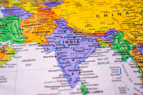 インド地図上の旅行の背景テクスチャ — ストック写真