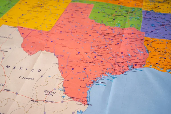 Штат Техас Карті Задньому Плані Закрийте — стокове фото