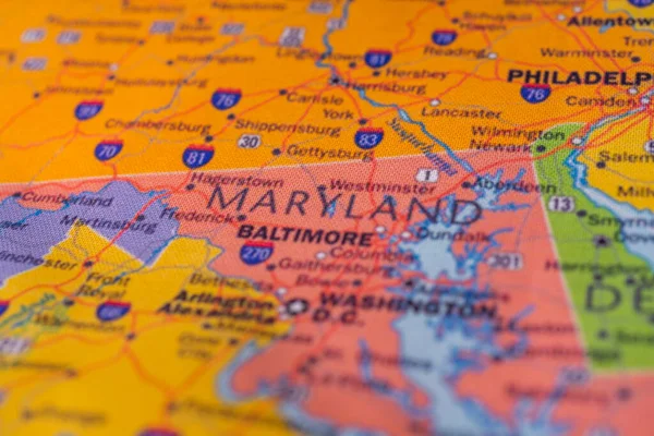 Maryland State Interaktív Térképen — Stock Fotó