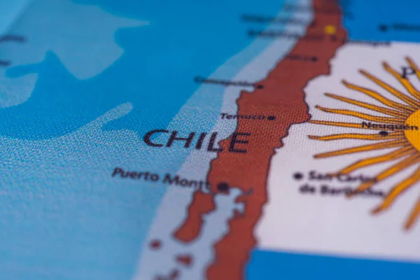 Bandera Chile Mapa —  Fotos de Stock