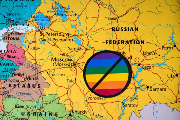 俄罗斯反对Lgbt 地图背景 — 图库照片