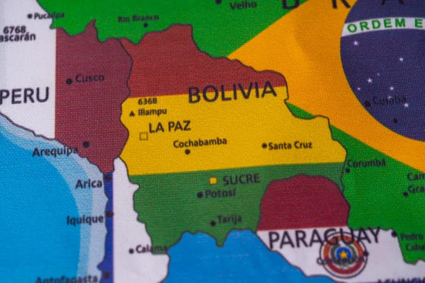 Bandera Bolivia Mapa — Foto de Stock