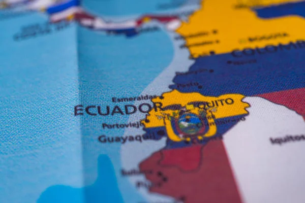 Bandera Ecuador Mapa — Foto de Stock