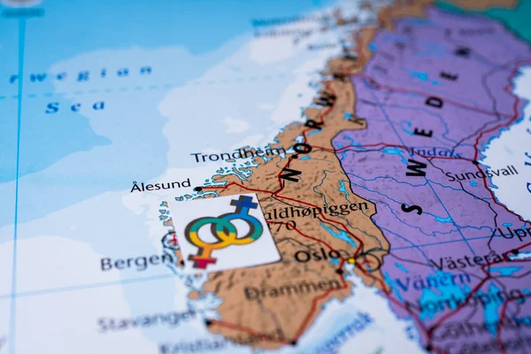 Norway Lgbt Map Background Texture — стокове фото