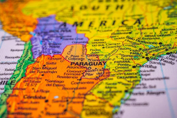 Paraguay Mapa Viajes Fondo Textura — Foto de Stock