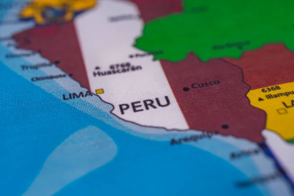 Perus Flagga Kartan — Stockfoto