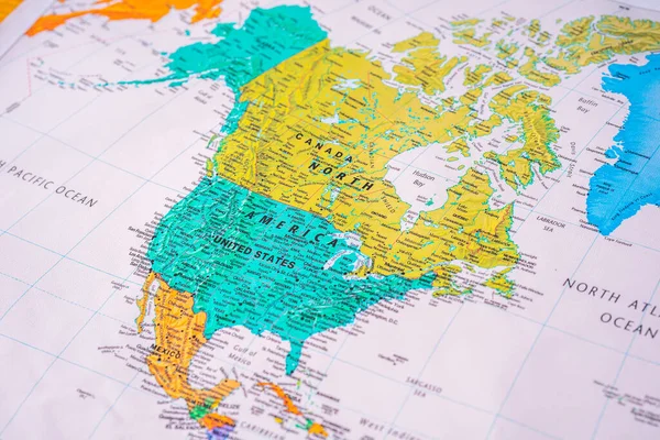 Nordamerika Auf Der Karte Reise Hintergrund Textur — Stockfoto