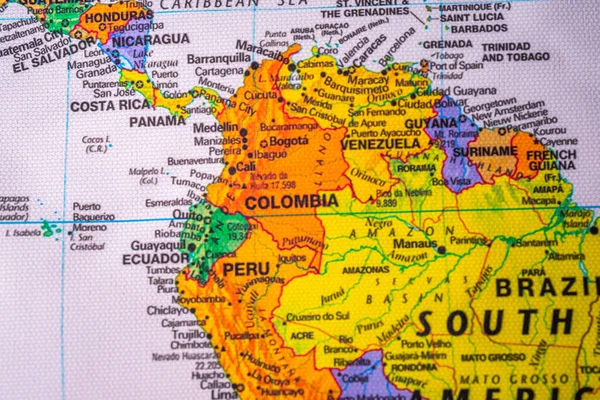 Colombia Kaart Reis Achtergrond Textuur — Stockfoto