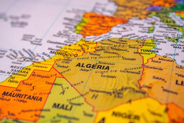 Algeria Map Travel Background Texture — Stock Photo, Image