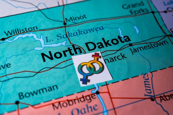 North Dakota Met Lgbt Vlag Achtergrond — Stockfoto