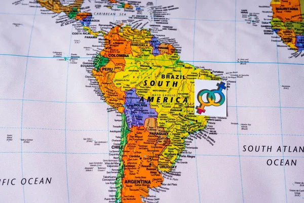 América Del Sur Lgbt Mapa Textura Fondo —  Fotos de Stock