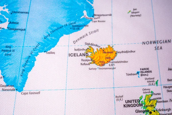 Islândia Mapa Viagem Fundo Textura — Fotografia de Stock