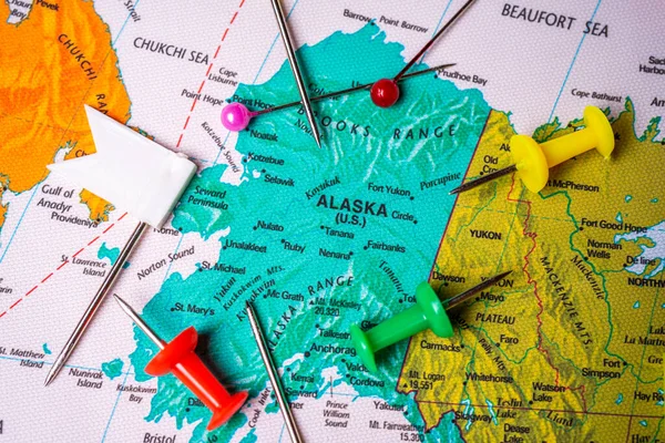 Alaska Mapa Viaje Textura Fondo — Foto de Stock