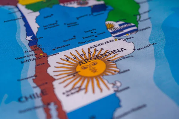 Flaga Argentyny Mapie — Zdjęcie stockowe