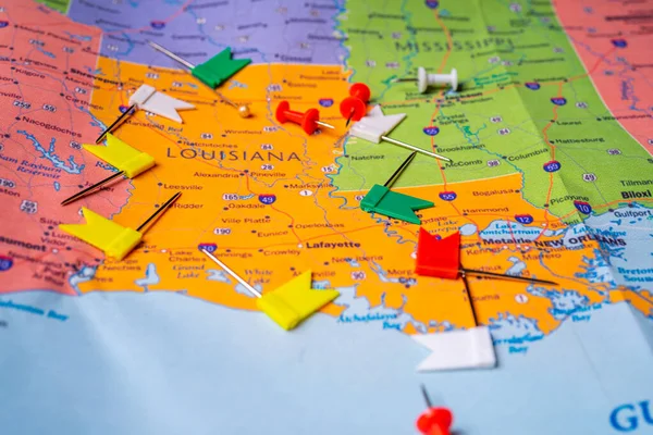Louisiana Stát Mapě Usa Pozadí Zblizka — Stock fotografie