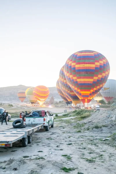 Velkou Turistickou Atrakcí Cappadocii Horkovzdušná Jízda Balónem Cappadocia Známá Celém — Stock fotografie