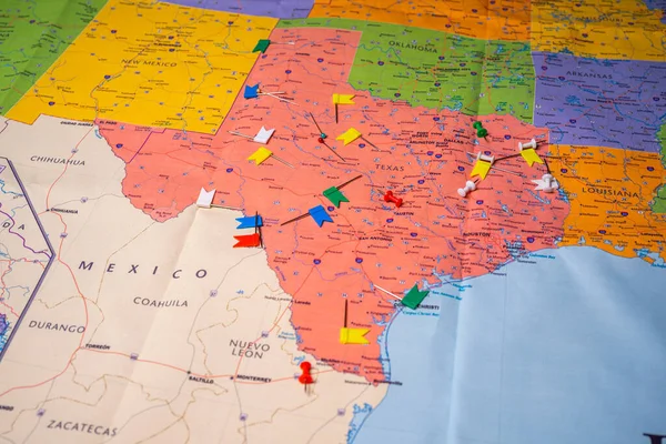 Штат Техас Карті Задньому Плані Закрийте — стокове фото
