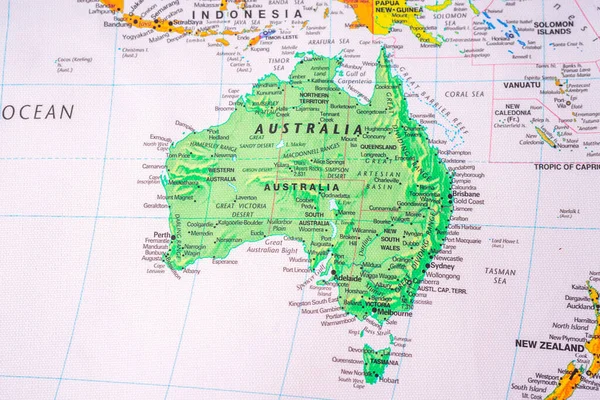 澳大利亚地图旅行背景纹理 — 图库照片